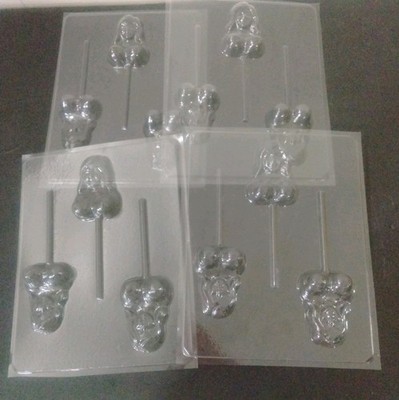 Candy Chocolate Suckers Lollipop Mold Woman Dolly Vibe Big Breasts Plastic X 4 