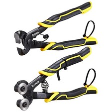 Toolwiz Glass Tile 2 PCS - Wheeled  Flat Head Nipper, Black  Yellow