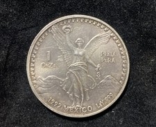 1992 Mexico Libertad 1oz .999 Silver Coin Toned