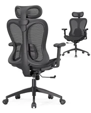 Ergonomic Office Desk Chair, Comfortable Computer Gaming Headrest Blk-blk
