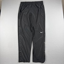 Vintage 90s Nike Tear Away Track Pants Black Snap Sides Logo Size L