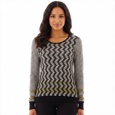 LIZ CLAIBORNE Long-Sleeve Striped Sweater Sizes M, L, XL New Msrp 55.00