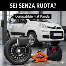 Ruotino di Scorta Fiat Panda 15” 4 Fori con Cric e Astuccio Soluzione Emergenza