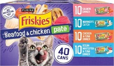 Purina Friskies Pate Wet Cat Food Variety Pack Seafood and Chicken Pate Favorite
