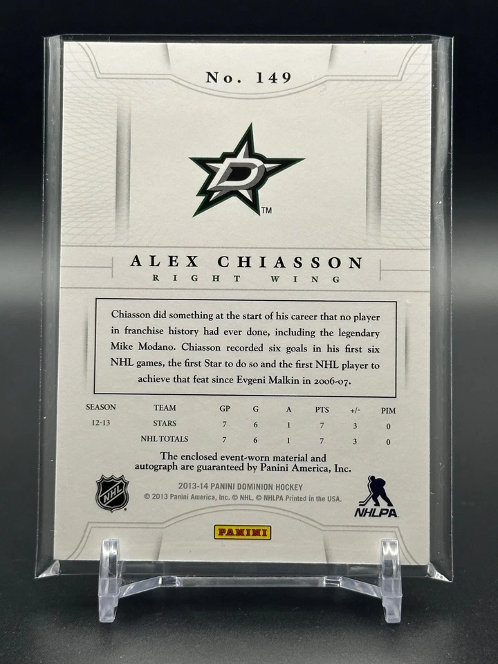 2013-14 Panini Dominion #149 Alex Chiasson /299 RC MEM AU Dallas Stars - Image 2 of 2