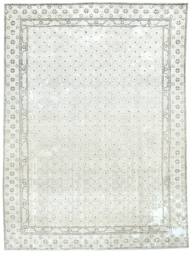 Distressed Vintage Oriental Rug Antique Carpet Allover Floral Design 7'5X10'6 ft