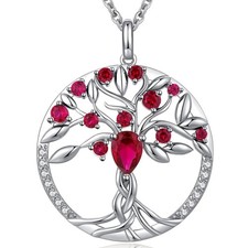 jiamiaoi Necklace for Women Tree of Life Pendant Birthstone Family Tree Neckl...