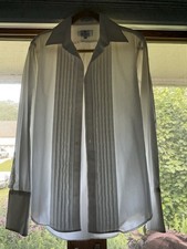 Vintage Bill Blass Evening Wear White Tuxedo Shirt In Size 15-33