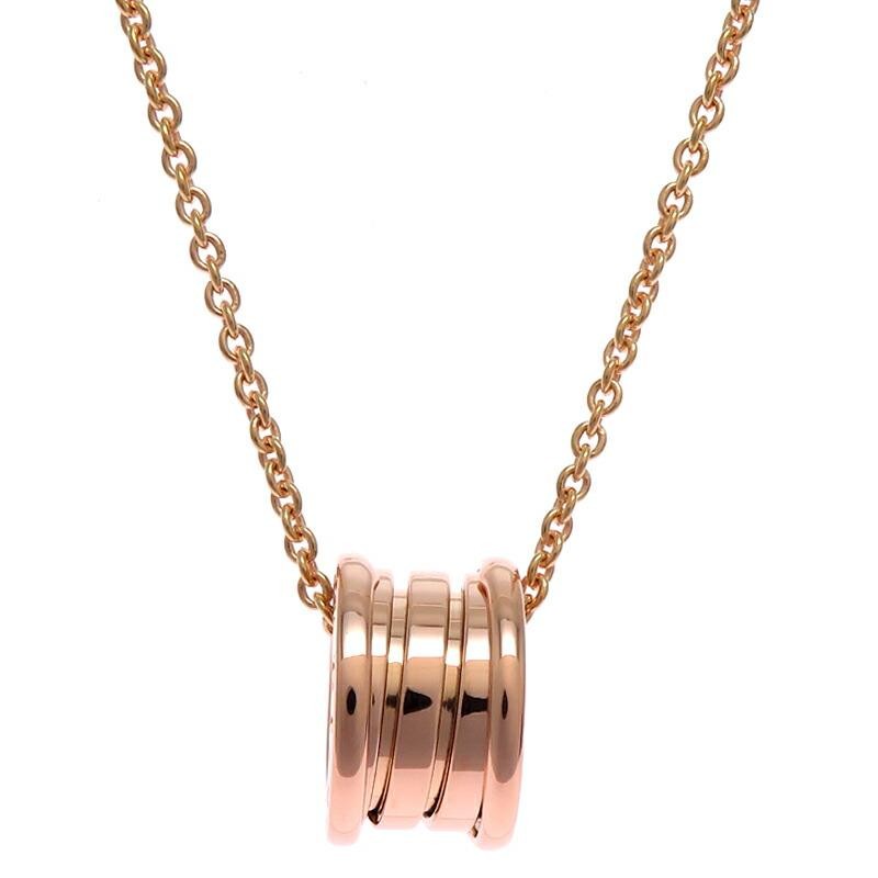 Bvlgari Necklace B.zero1 Pendant 18K Pink Gold Chain 36-41cm Women Jewelry 99