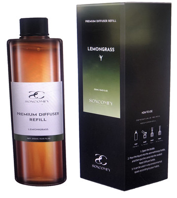 SOXCOMFY Diffuser Oil Refill, 250ml / 8.45 fl oz, Lemongrass - Reed & Aromathera