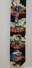 Vintage Looney Tunes Golf Tie Tazmanian Devil Sylvester Bugs Bunny Daffy 1993