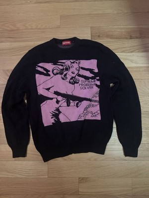 トップス SUPREME Niagara Problem Solver Sweater L Supreme Black Crewneck Pullover Sweater Pink Problem Solver