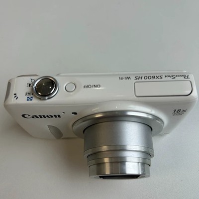 Canon PowerShot SX600 HS 20.2MP Compact Digital Camera Used White