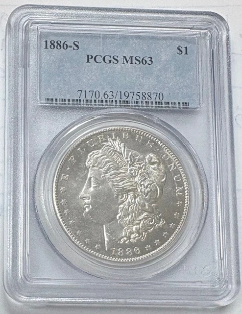 25+ MS 63 Graded 1886 Year Morgan US Dollars (1878-1921) for sale