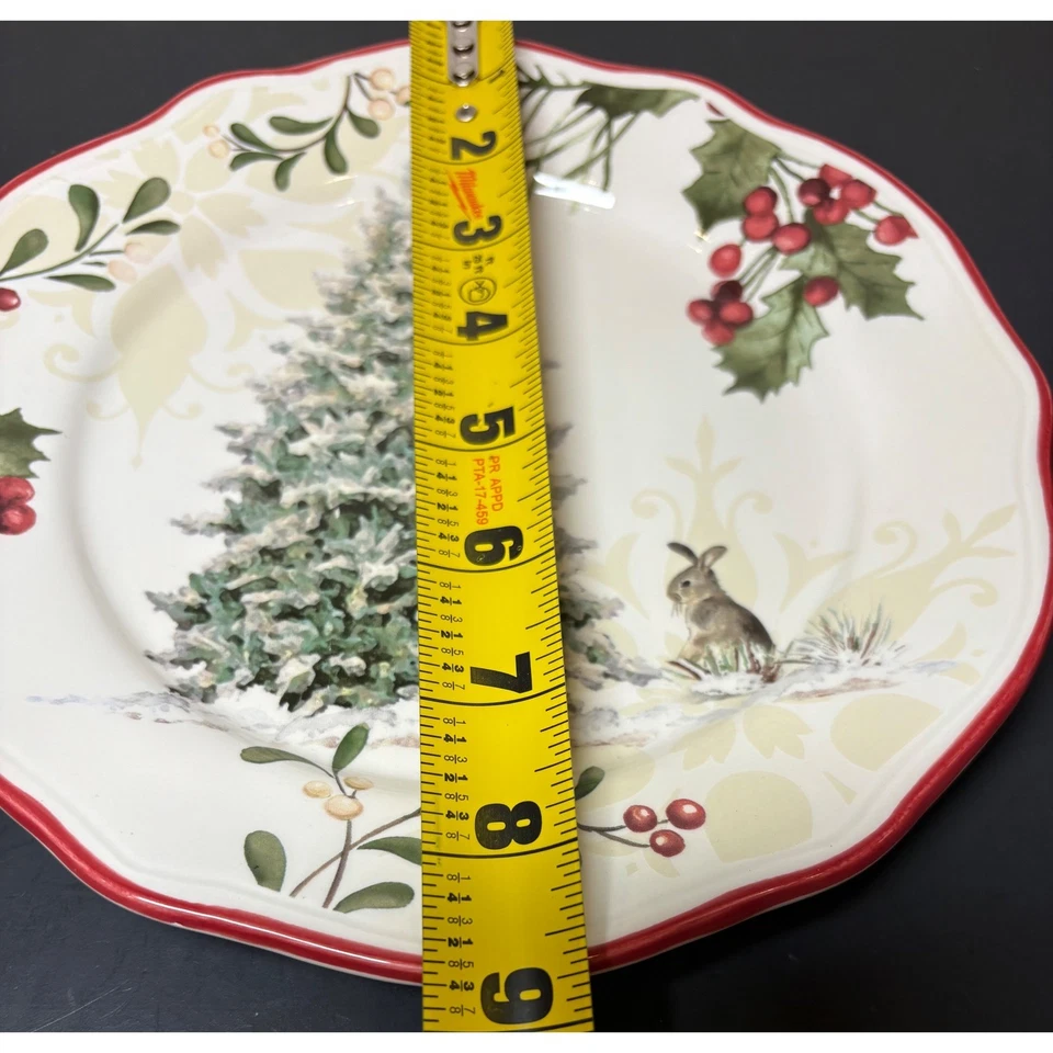 Better Homes & Gardens Heritage Plate redondo festoneado árbol de Navidad invierno Foto 4 de 4