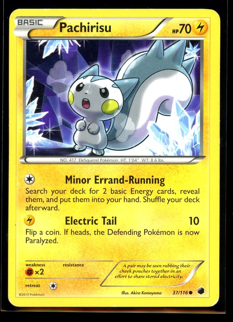 2013 Black & White - Plasma Freeze Pachirisu #37 Non Holo Pokemon Card