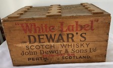 Vintage Dewar's White Label Scotch Whisky Crate W/Lid 17 X 11 X 9