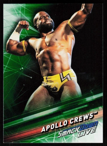 2019 Topps WWE SmackDown Live Apollo Crews #5 WRESTLING CARD WWE / WWF Green