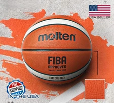 Molten BG3800 FIBA Approved Indoor/Outdoor Basketball Ball - Orange/Ivory, Size