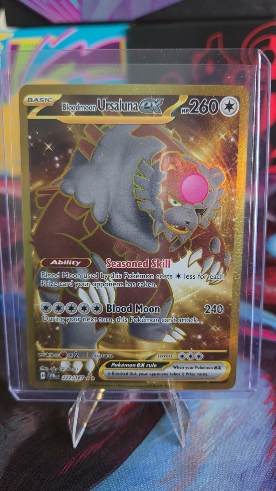 Pokemon Bloodmoon Ursaluna ex 222/167 Twilight Masquerade Hyper Rare