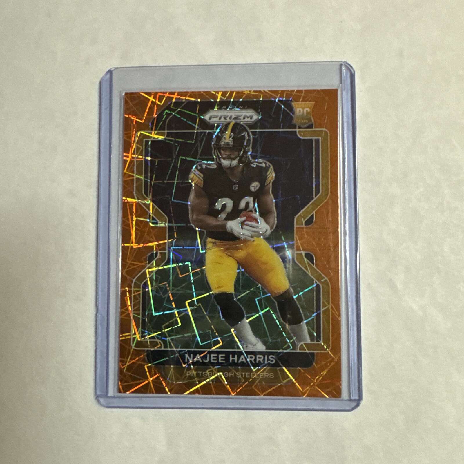 2021 Panini Prizm #343 Najee Harris RC Orange Lazer Prizm Rookie RC - Steelers