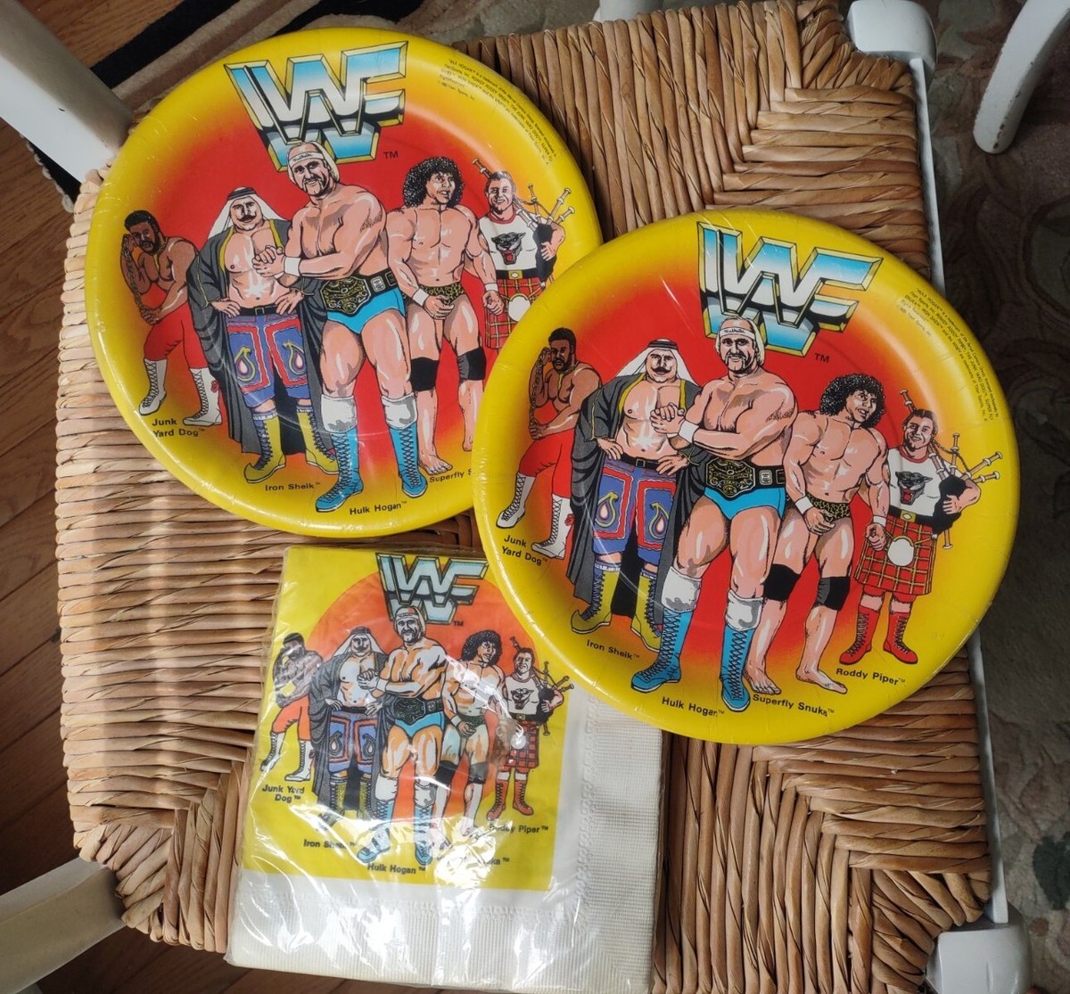 1985 WWF Plates Napkins Hulk Hogan Wrestling Sealed 7