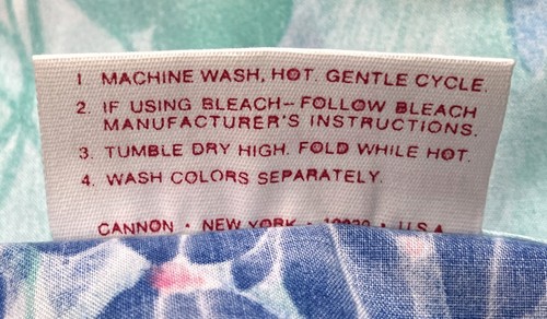 Cannon Royal Family Shangri-La Blue 1 Standard Pillowcase Vtg NOS Rare Percale - Picture 5 of 5