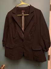Torrid Black Stretch Blazer Plus Size 0X Ruched Sleeves