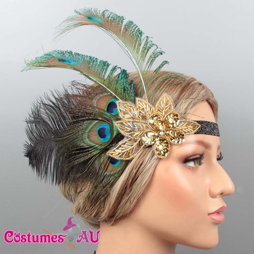 1920s Peacock Gatsby Headpiece Flapper 