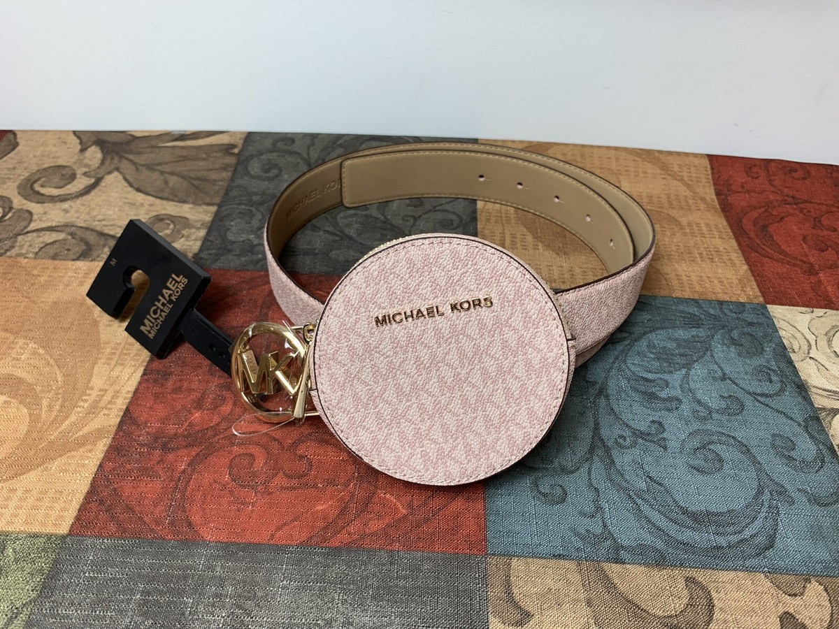 NEW MICHAEL KORS LOGO BELT WITH POUCH 558641 SIZE M , L OR XL | eBay 