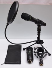 Mackie Em91c & Em89d Microphones With Desk Tripod & Mounts, Pop Guard - Freepost