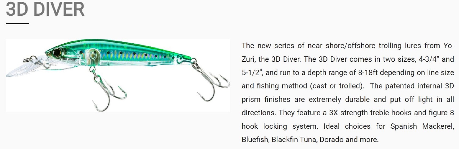 Acheter Yo Zuri Duel 3D Inshore Twitchbait 70SS Leurre à coulage lent R1207-MDG (6776