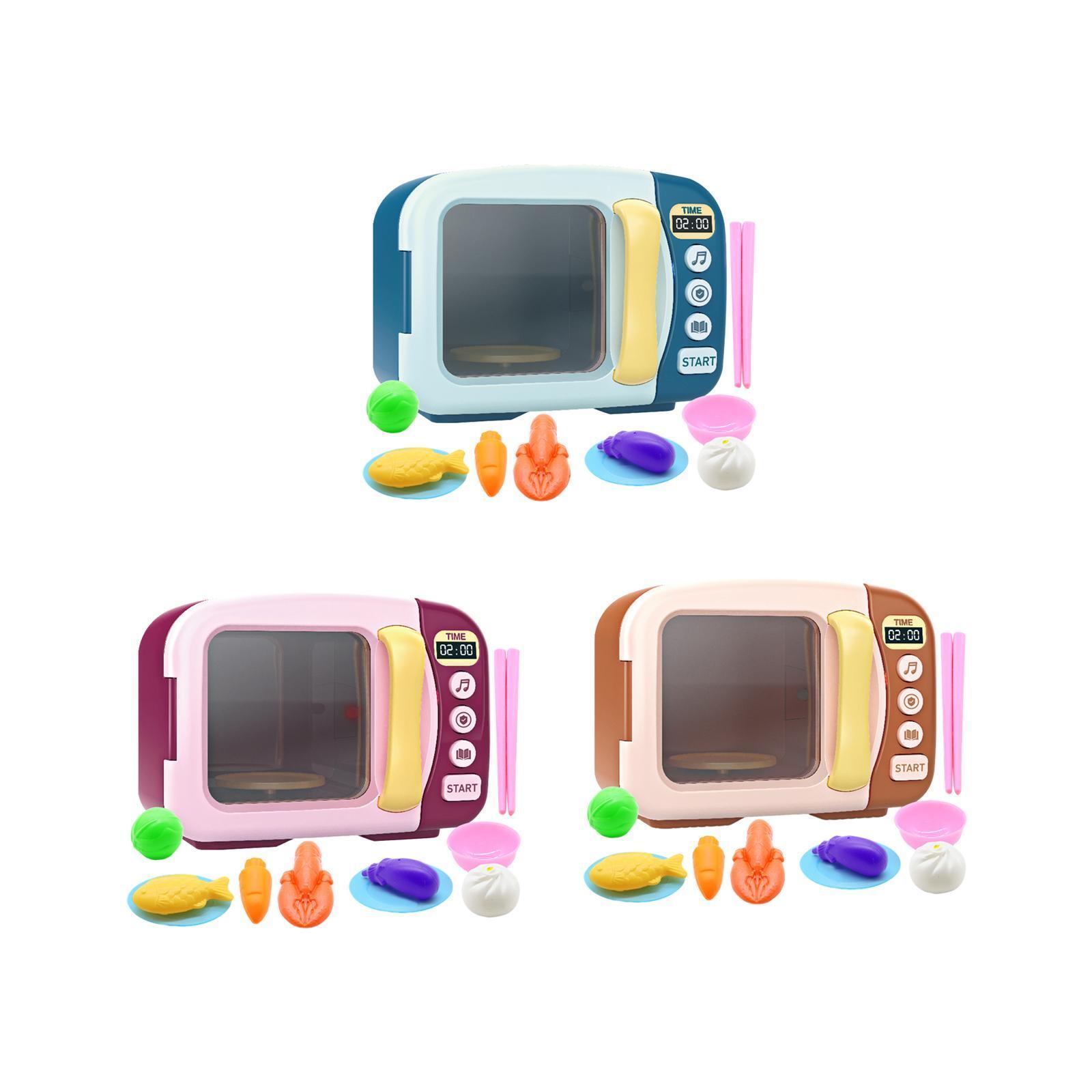 Kids Microwave Toy with Light and Sound, Realistic Toy Kitchen