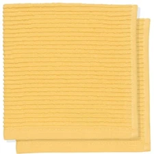 Now Designs Dishcloths, Lemon Yellow Ripple - Set of 2 (196535)