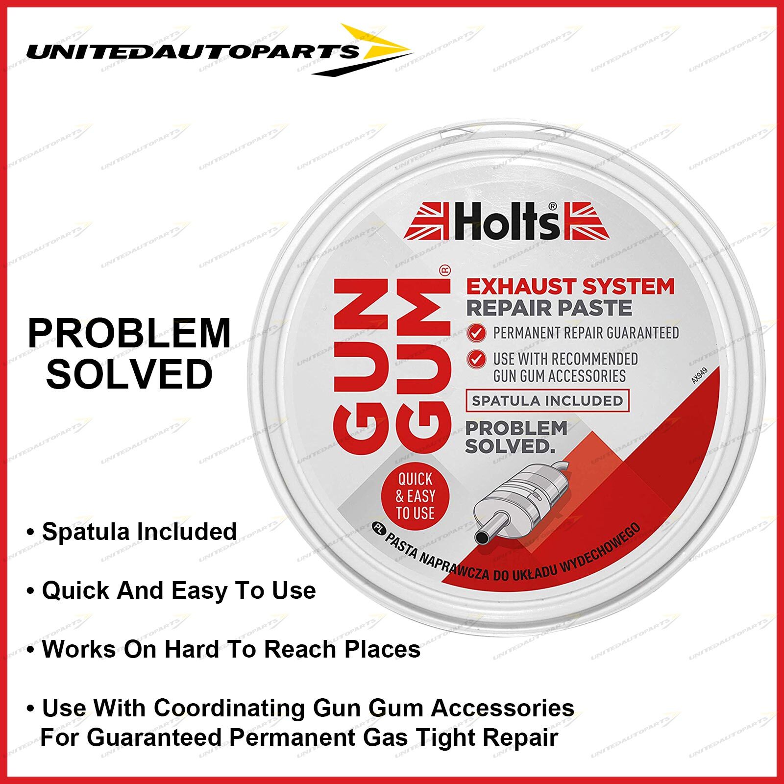 Holts Gun Gum Paste & Flexiwrap Silencer Wide Metal Repair Bandage Kit