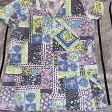 Women Nurse Scrub Top M WS B Scrubs Cotton Purple
