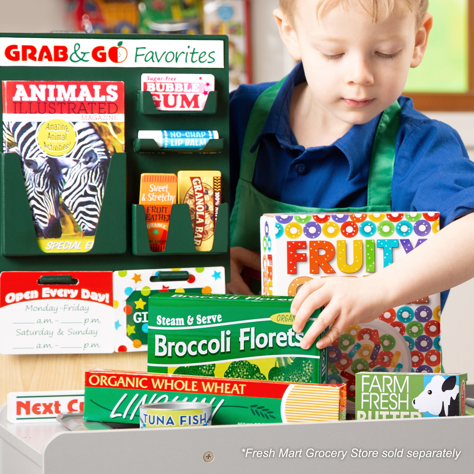 Melissa & Doug Fresh Mart Grocery Store Play Food and Role Play