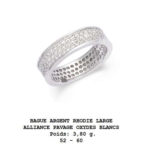Bague Argent 925 Rhodié Pavée De Diamants Cz - Taille 52, 2,76-3 Ct, Marque Dolly-Bijoux