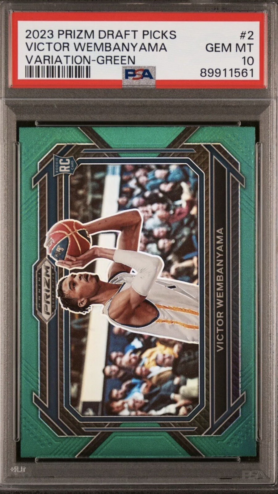 2023 Panini Prizm DP #2 Green Prizm Variation Victor Wembanyama RC PSA 10 ALIEN