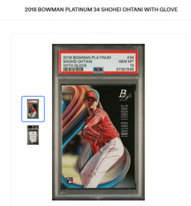 Shohei Ohtani 2018 Bowman Platinum #34 Base (With Glove Shohei Ohtani 2018 Bowman Platinum #34 Base (With Glove