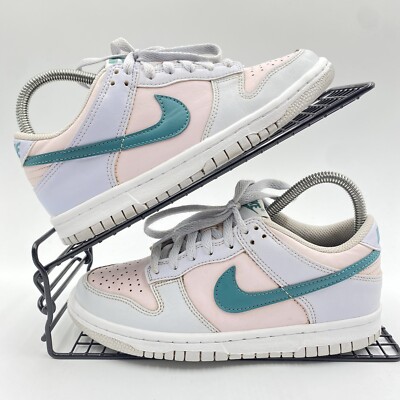 Nike Dunk Low Lilac Pink Teal Turnschuhe Größe UK 3,5 Damen Leder FD1232-002