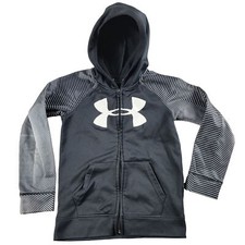 Under Armour Kids Size 7 Black Sweater Full Zip Casual Warm Athletic Outdoors