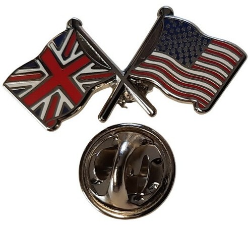 Union Jack and USA Flag Friendship Lapel Pin badge Gift Idea Free UK P&P - Picture 4 of 6