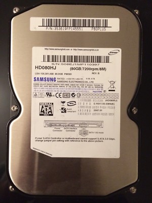 Samsung Spinpoint P80SD HD080HJ 80GB SATA S-ATA 7200RPM HDD gebraucht - TOP