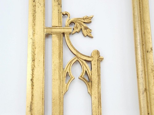 Antique ENGLISH Victorian GOTHIC REVIVAL Bronze Floral Wall Mirror PICTURE FRAME - Bild 15 von 24