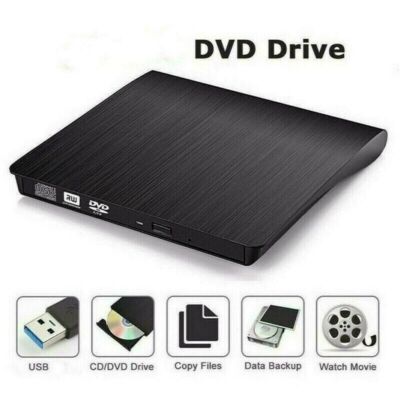 Slim External CD DVD Drive USB 3.0 Disc Player Burner Writer For Laptop PC Mac