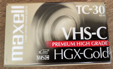 Maxell TC-30 HGX-Gold VHS-C Premium High Grade Camcorder Tape New Factory Sealed