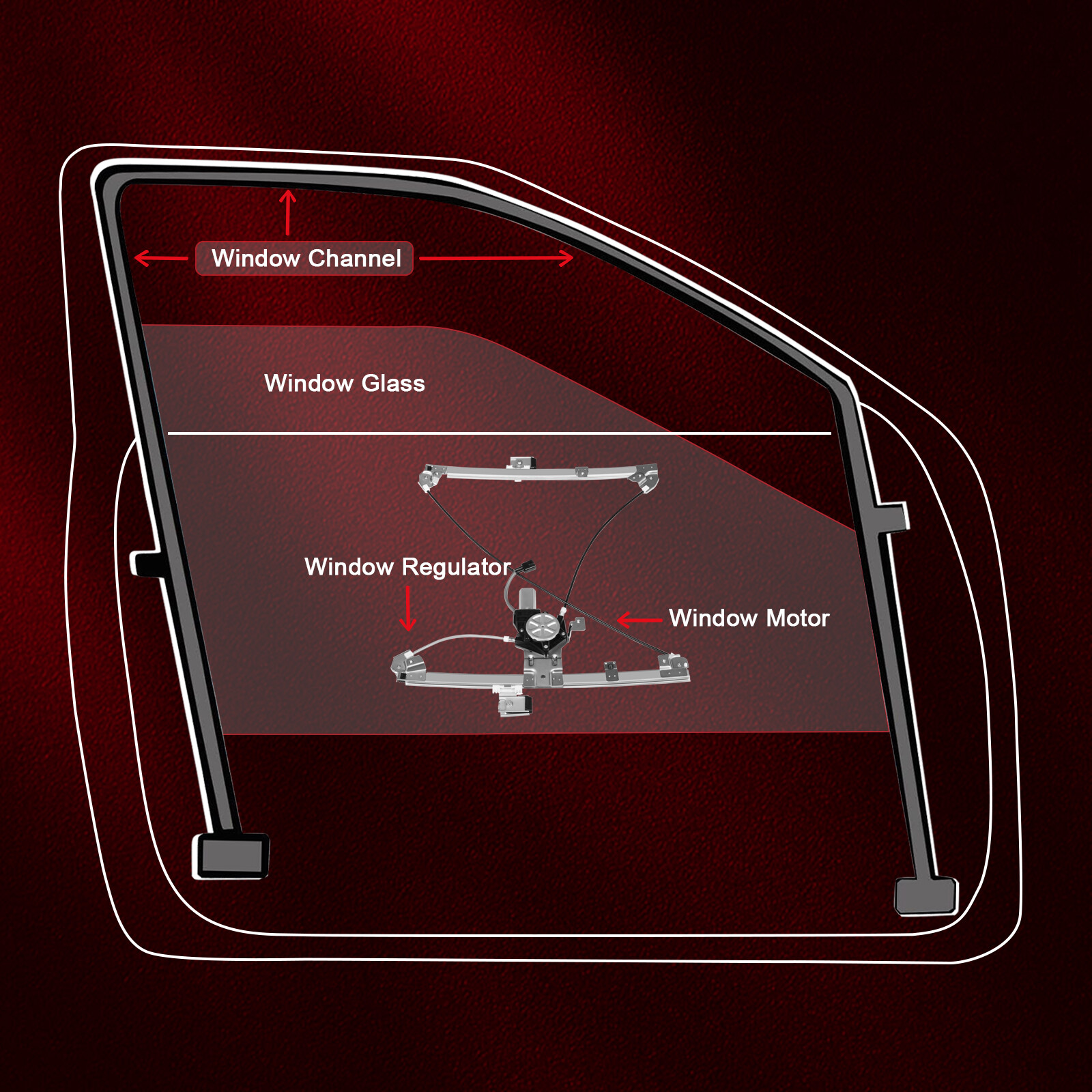 Power Window Regulator Front Left Right For 1999-07 Silverado 1500 w/ Motor New