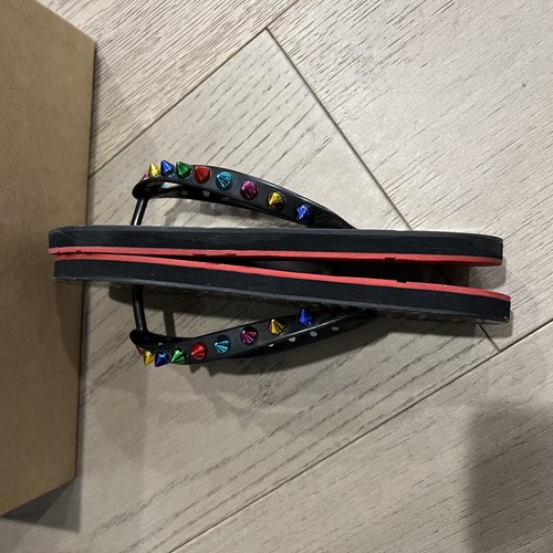 Christian Louboutin Loubi Flip Spikes Donna Flat Multi Thong Flip Flop Sandal 37 - Picture 6 of 14