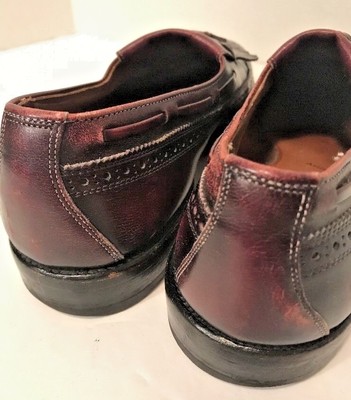 Allen Edmonds Mansfield Loafers Mens 8 D Burgundy Wingtip Tassel Kiltie 7577 s-l400.jpg main image 2